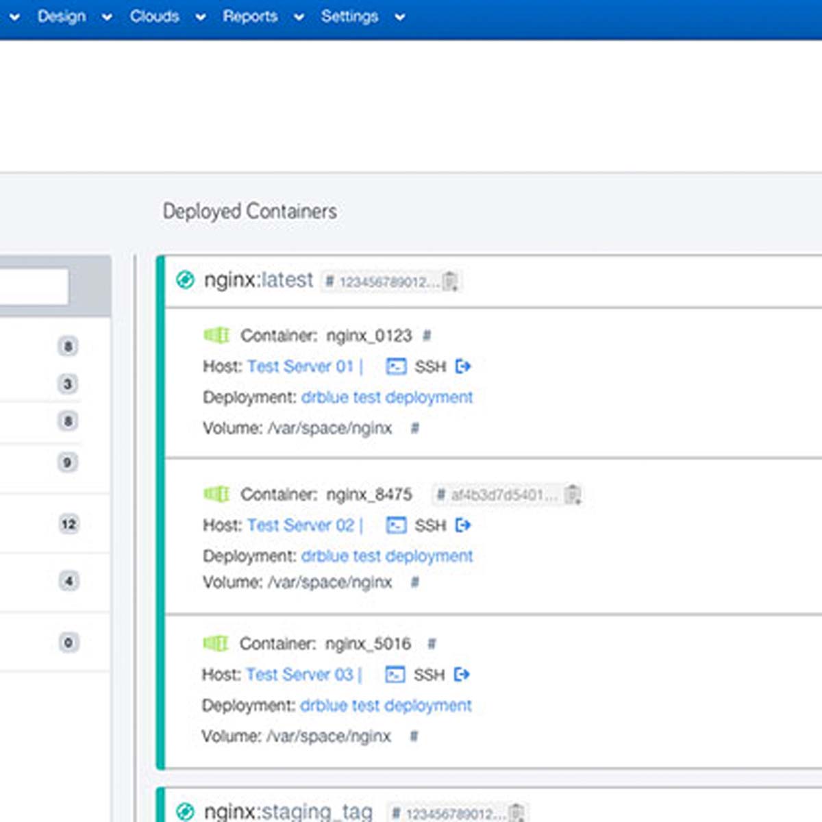 Docker Container Management UI Design